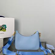 Prada Re-Edition 2005 Saffiano Leather Bag Blue 22x18x6cm - 4