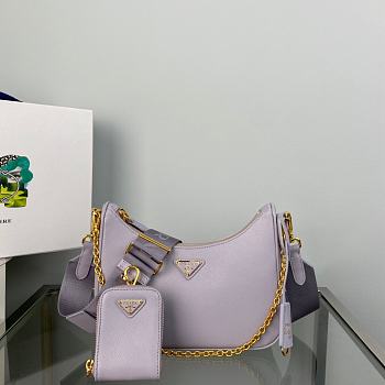 Prada Re-Edition 2005 Saffiano Leather Bag Purple 22x18x6cm