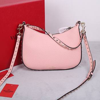 Valentino Small Rockstud Hobo Bag Pink 25x20x4cm