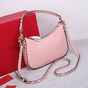 Valentino Small Rockstud Hobo Bag Pink 25x20x4cm - 4