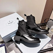 Prada Brushed Leather Re-Nylon Boots Black - 4