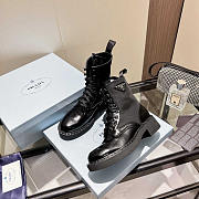 Prada Brushed Leather Re-Nylon Boots Black - 3