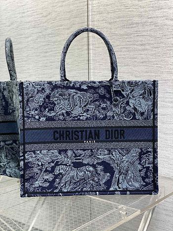 Dior Large Book Tote Denim Blue 42cm