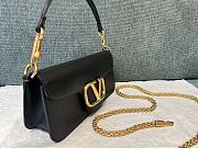 Valentino Loco Calfskin Shoulder Bag Black 27x13x6cm - 5