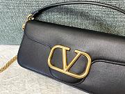 Valentino Loco Calfskin Shoulder Bag Black 27x13x6cm - 3