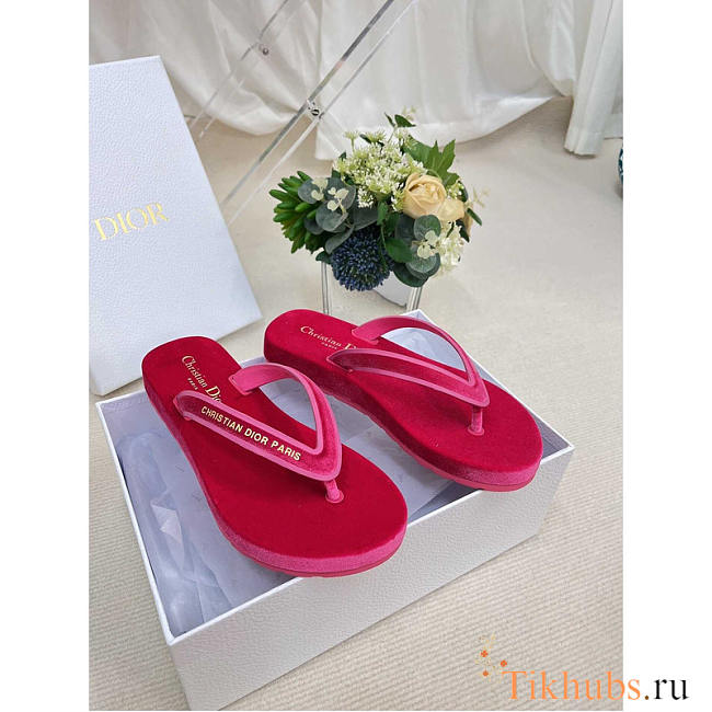 Dior Diorsea Flip Flops Velvet Pink - 1