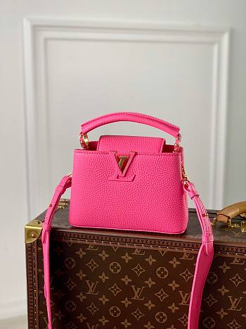 Louis Vuitton LV Mini Capucines Neon Pink M20848 21x14x8cm