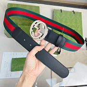 Gucci Web Belt With Double G Buckle - 3