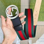 Gucci Web Belt With Double G Buckle - 2