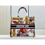 Dior Large Book Tote Bag Multicolour Indian Animals 42x35x18.5cm - 1