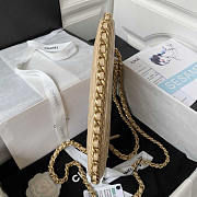 Chanel Shiny Crumpled Lambskin & Gold-Tone Metal Beige 18x29x2cm - 5