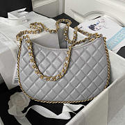 Chanel Shiny Crumpled Lambskin & Gold-Tone Metal Grey 18x29x2cm - 3