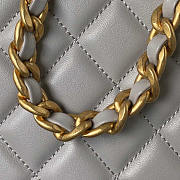 Chanel Shiny Crumpled Lambskin & Gold-Tone Metal Grey 18x29x2cm - 2
