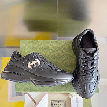 Gucci Rhyton Men's Interlocking G Sneaker Black And White
