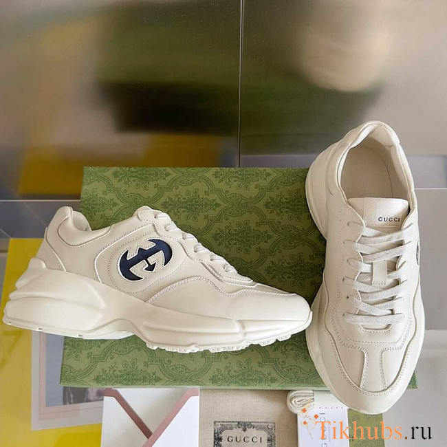 Gucci Rhyton Men's Interlocking G Sneaker White And Blue - 1