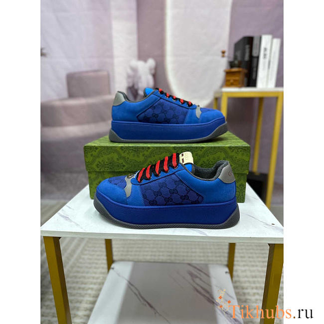 Gucci Screener Men's GG Platform Sneakers Blue - 1