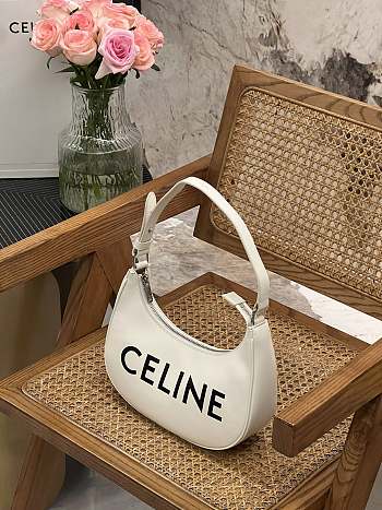 Celine Ava Bag In Smooth Calfskin White 23x14x7cm