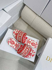 Dior Dway Slide Red Cotton Bandana - 3