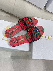 Dior Dway Slide Black Red Cotton Bandana - 6