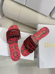 Dior Dway Slide Black Red Cotton Bandana - 5