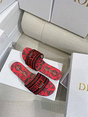 Dior Dway Slide Black Red Cotton Bandana - 4