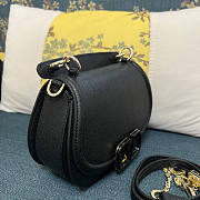 Valentino Garavani Vsling Saddle Leather Shoulder Bag Black 22x15x5cm - 6