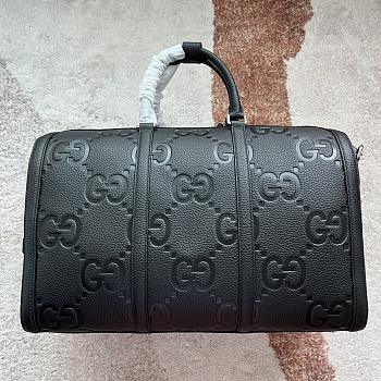 Gucci GG Embossed Leather Duffle Black 45x29x25cm