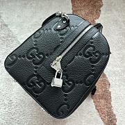 Gucci GG Embossed Leather Duffle Black 45x29x25cm - 5