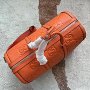 Gucci GG Embossed Leather Duffle Orange 45x29x25cm - 2