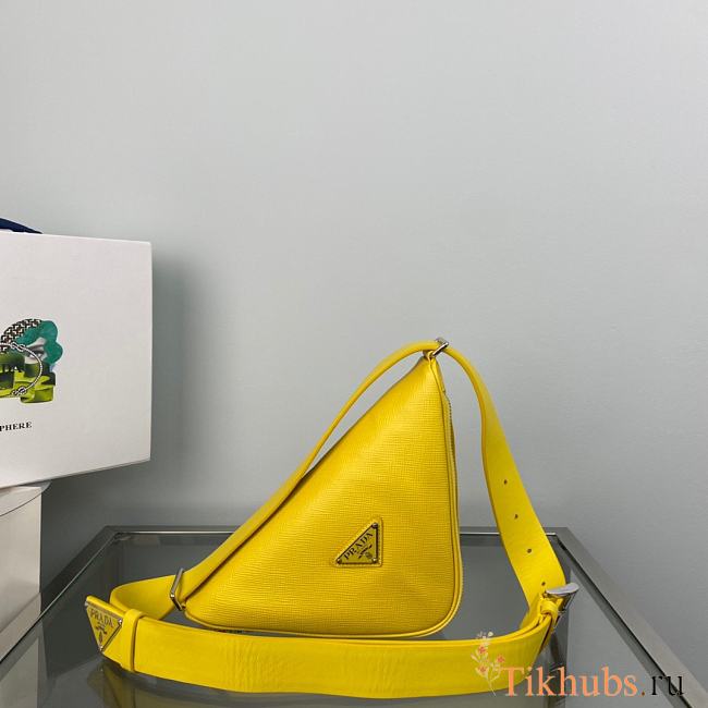 Prada Saffiano Leather Belt Bag Yellow 25x14x9cm - 1