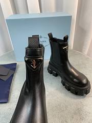 Prada Monolith Brushed Leather Black Boots - 2