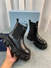 Prada Monolith Brushed Leather Black Boots - 6