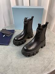 Prada Monolith Brushed Leather Black Boots - 5