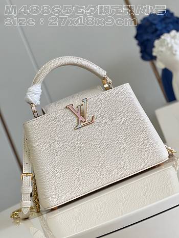 Louis Vuitton Capucines BB Quartz White 27x18x9cm