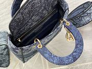 Dior Medium Lady D-Lite Bag Denim Blue 24cm - 6