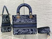 Dior Medium Lady D-Lite Bag Denim Blue 24cm - 3
