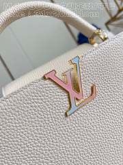 Louis Vuitton Capucines MM Quartz White 31.5x20x11cm  - 5