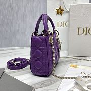 Dior Mini Lady Bag Purple Cannage 17 x 15 x 7 cm - 4