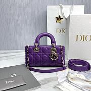 Dior Lady D-Joy Micro Bag Purple Cannage 16 x 9 x 5 cm  - 1