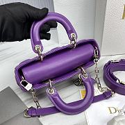 Dior Lady D-Joy Micro Bag Purple Cannage 16 x 9 x 5 cm  - 4