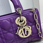 Dior Lady D-Joy Micro Bag Purple Cannage 16 x 9 x 5 cm  - 3