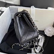 Chanel Mini Flap Bag Black Lambskin Silver 17cm - 6