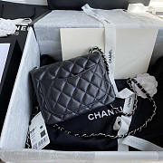 Chanel Mini Flap Bag Black Lambskin Silver 17cm - 3