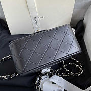 Chanel Mini Flap Bag Black Lambskin Silver 17cm - 5