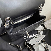 Chanel Mini Flap Bag Black Lambskin Silver 17cm - 4