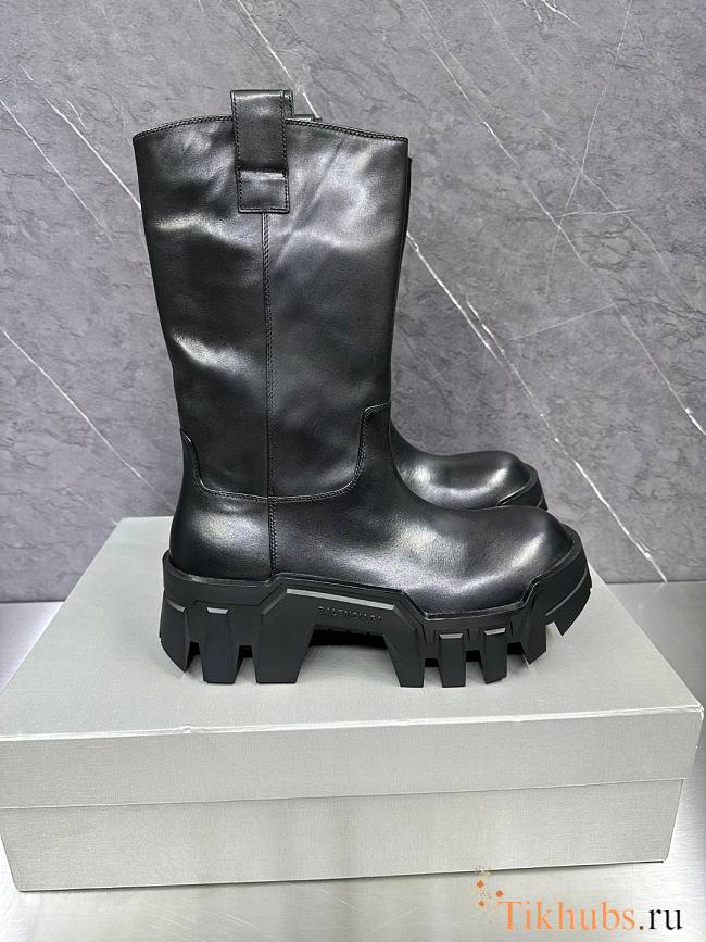 Balenciaga Bulldozer Leather Black Boots - 1