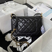 Chanel Small Folding Bag Lambskin Black Gold 15 × 21.5 × 7 cm  - 3