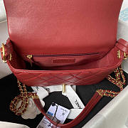 Chanel Small Folding Bag Lambskin Dark Red Gold 15 × 21.5 × 7 cm - 3