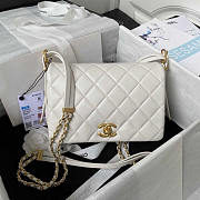Chanel Small Folding Bag Lambskin White Gold 15 × 21.5 × 7 cm - 1