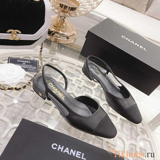 Chanel Slingback Black Sandal - 1